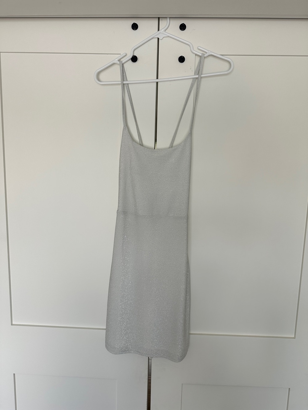 Silver Sparkle Mini Dress Size Small - Picture 3 of 11